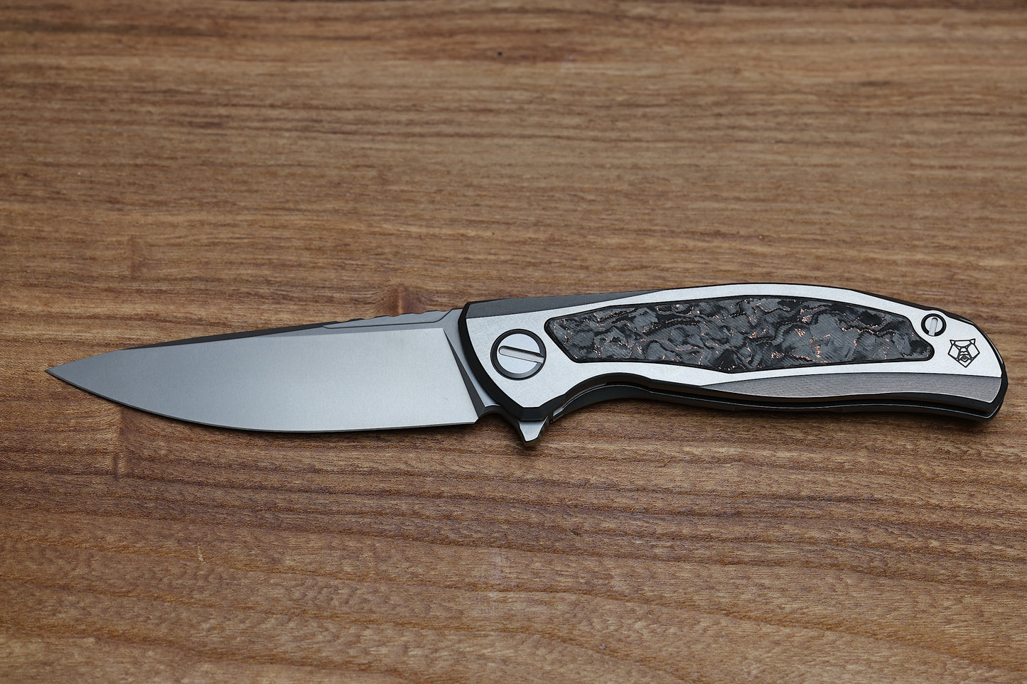 SHIROGOROV F95NL GEN. 5 - M390 BLADE - TITANIUM HANDLE - COPPER TECHNOCARBO INLAYS - MRBS