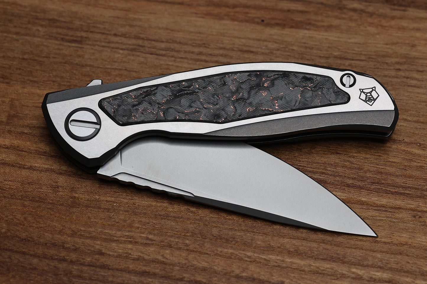 SHIROGOROV F95NL GEN. 5 - M390 BLADE - TITANIUM HANDLE - COPPER TECHNOCARBO INLAYS - MRBS