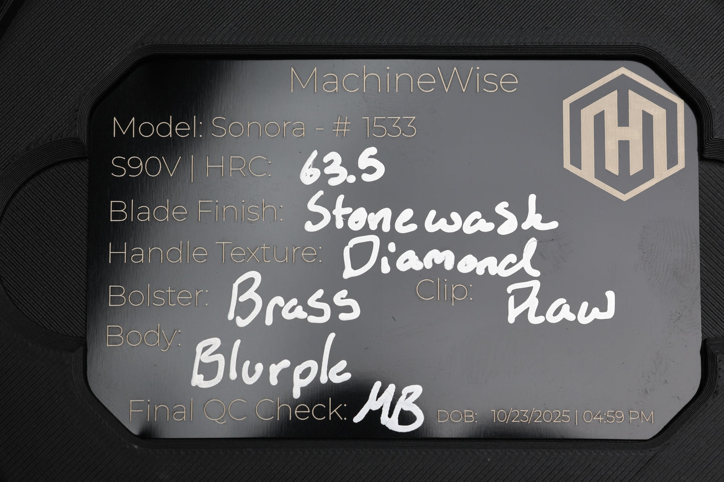 MACHINWISE SONORA #1533- INTEGRAL S90V BLADE