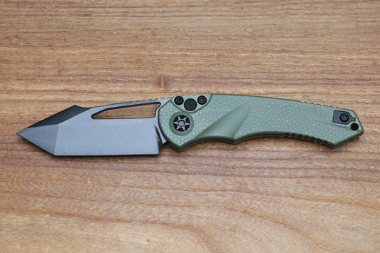 HERETIC KNIVES MINI PARIAH MANUAL - TANTO DLC - OD GREEN HANDLE
