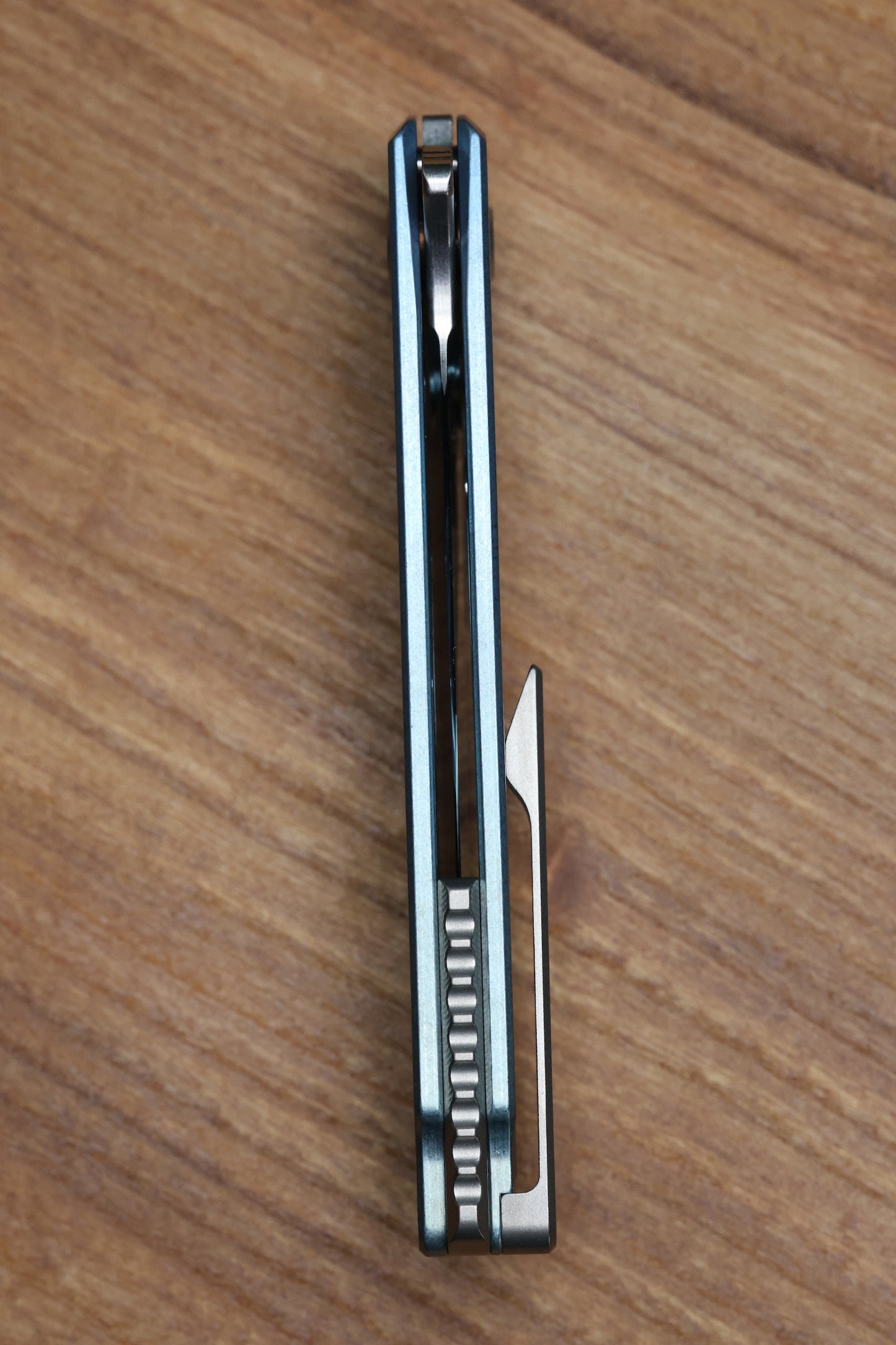 MACHINEWISE MOJAVE #683 - BLUE FADE FINE STEP TITANIUM HANDLE AND S90V BLADE