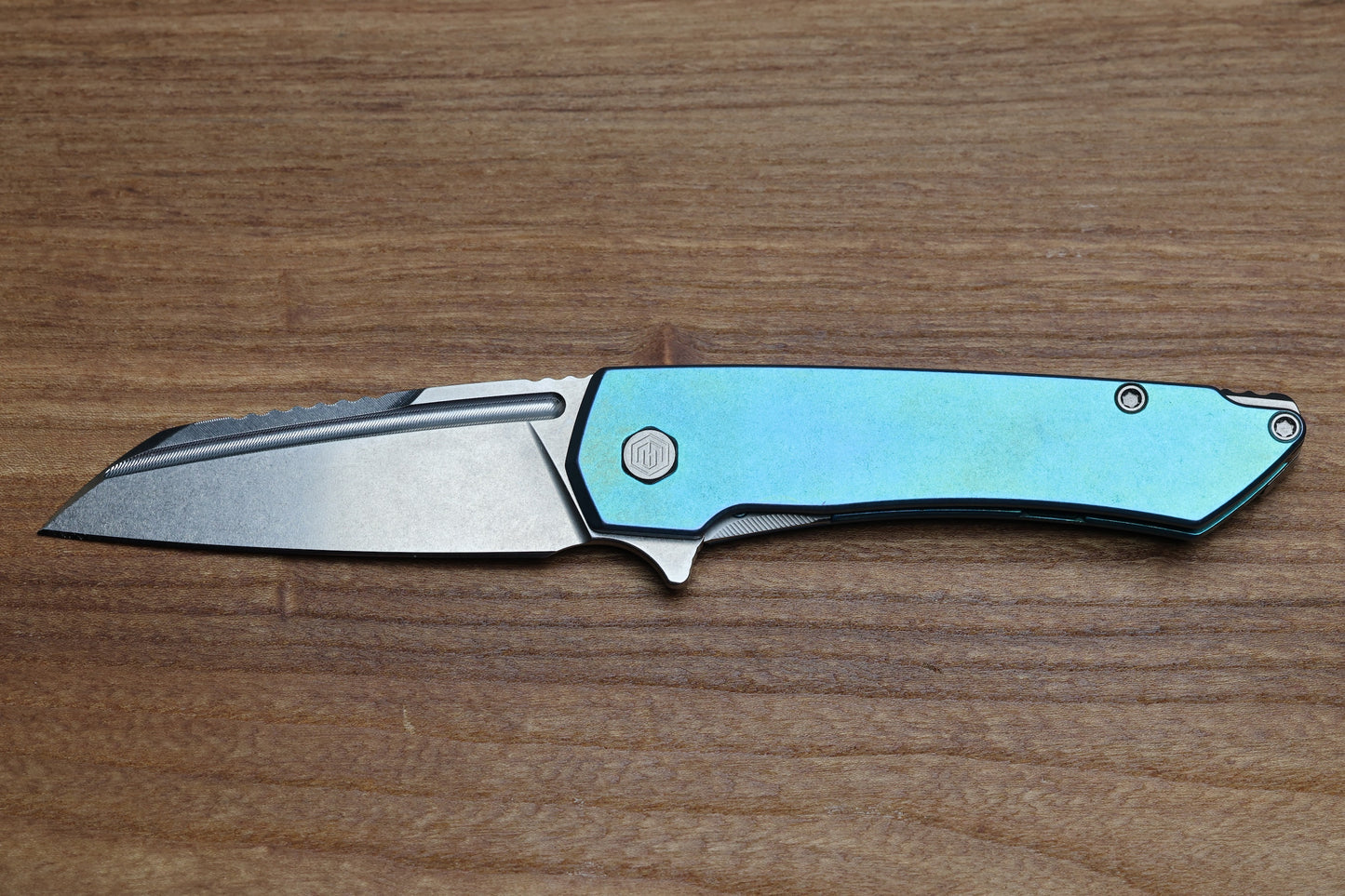 MACHINEWISE MOJAVE #692 - BLUE GREEN SMOOTH TITANIUM HANDLE AND S90V BLADE