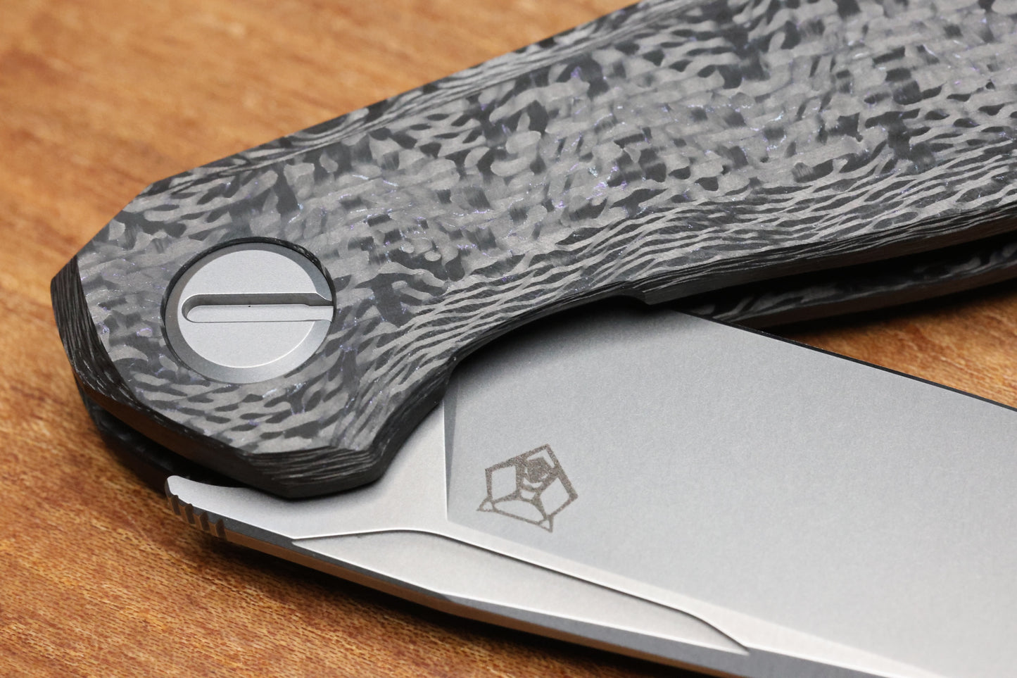 SHIROGOROV KNIVES STELLAR CF FIRST PRODUCTION – PURPLE CARBON FIBER HANDLE – MAGNACUT BLADE – MRBS