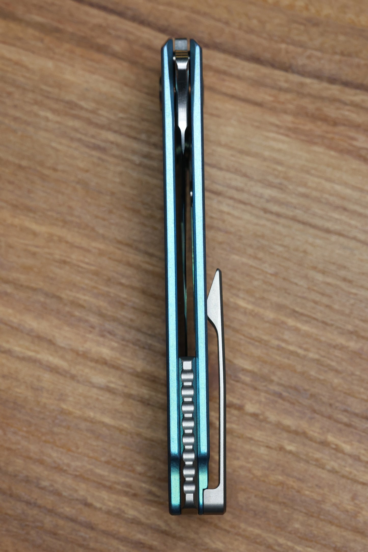 MACHINEWISE MOJAVE #692 - BLUE GREEN SMOOTH TITANIUM HANDLE AND S90V BLADE