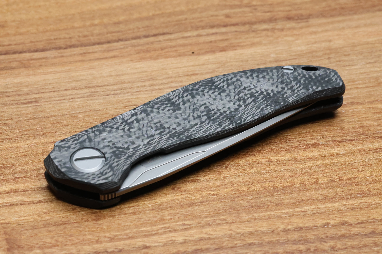 SHIROGOROV KNIVES STELLAR CF FIRST PRODUCTION – PURPLE CARBON FIBER HANDLE – MAGNACUT BLADE – MRBS