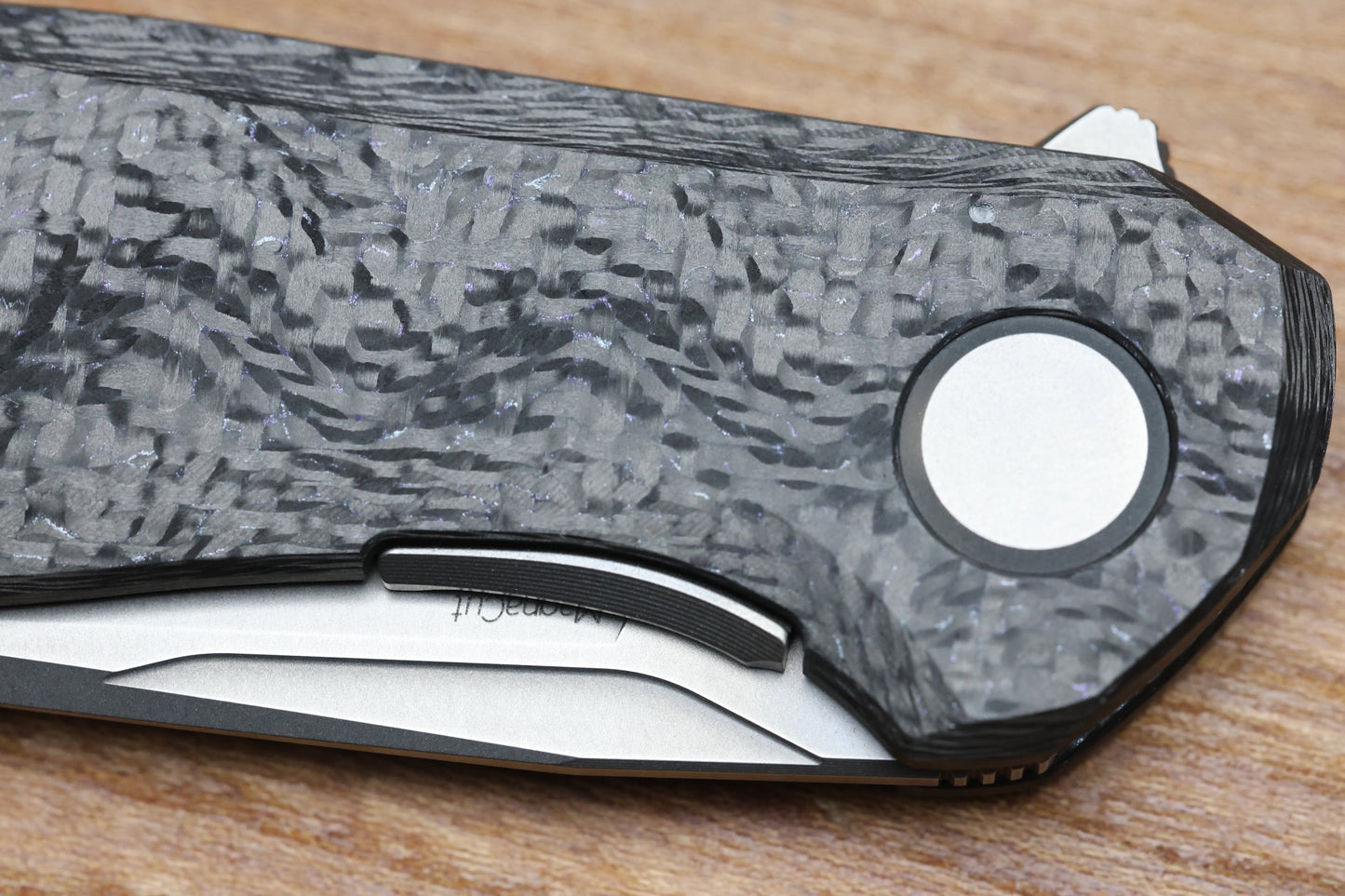 SHIROGOROV KNIVES STELLAR CF FIRST PRODUCTION – PURPLE CARBON FIBER HANDLE – MAGNACUT BLADE – MRBS