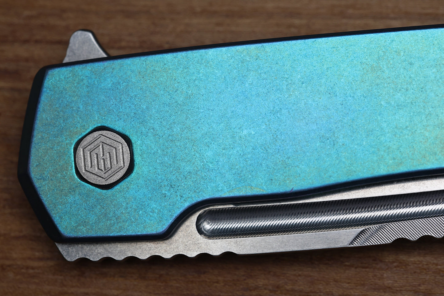MACHINEWISE MOJAVE #692 - BLUE GREEN SMOOTH TITANIUM HANDLE AND S90V BLADE