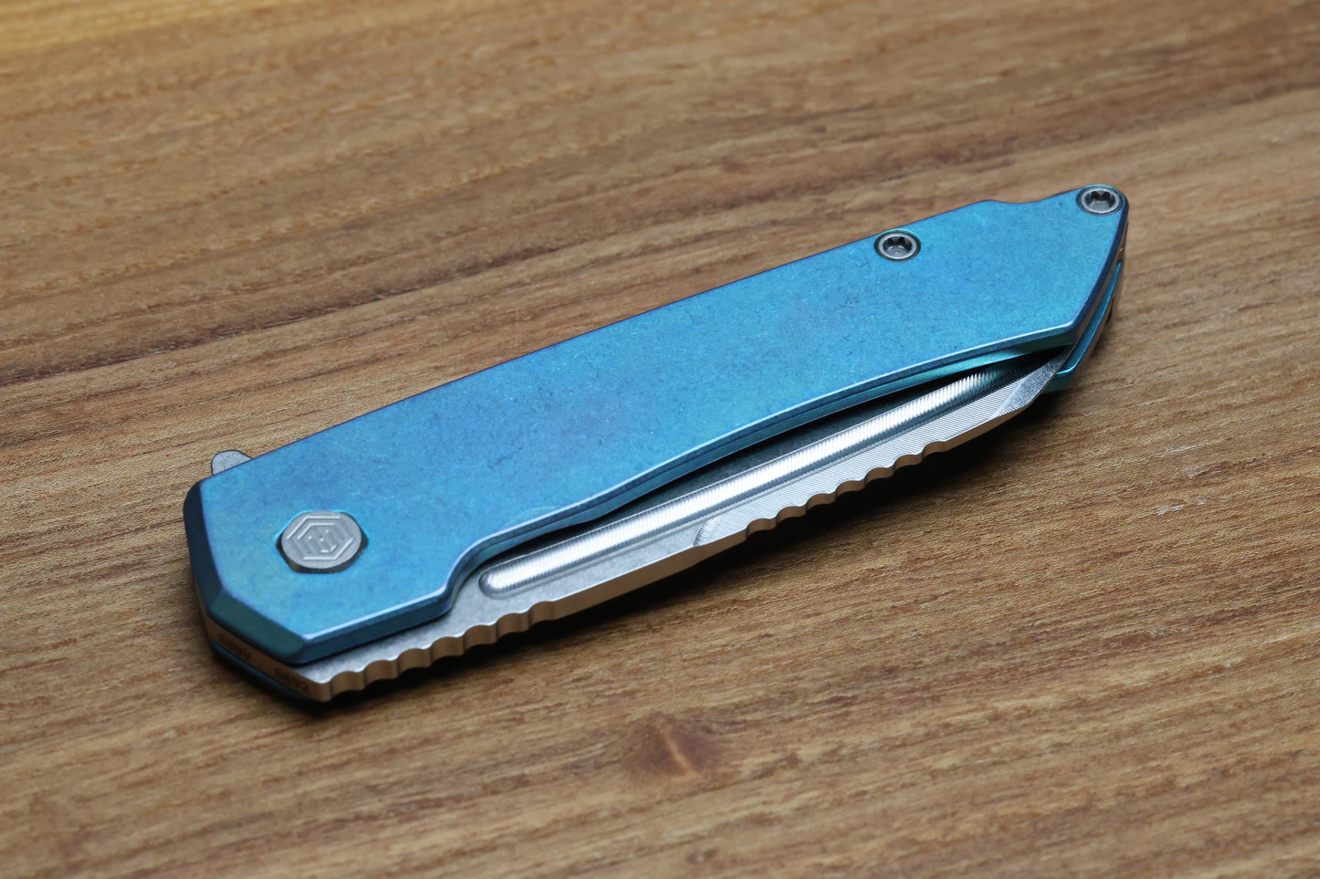 MACHINEWISE MOJAVE #692 - BLUE GREEN SMOOTH TITANIUM HANDLE AND S90V BLADE