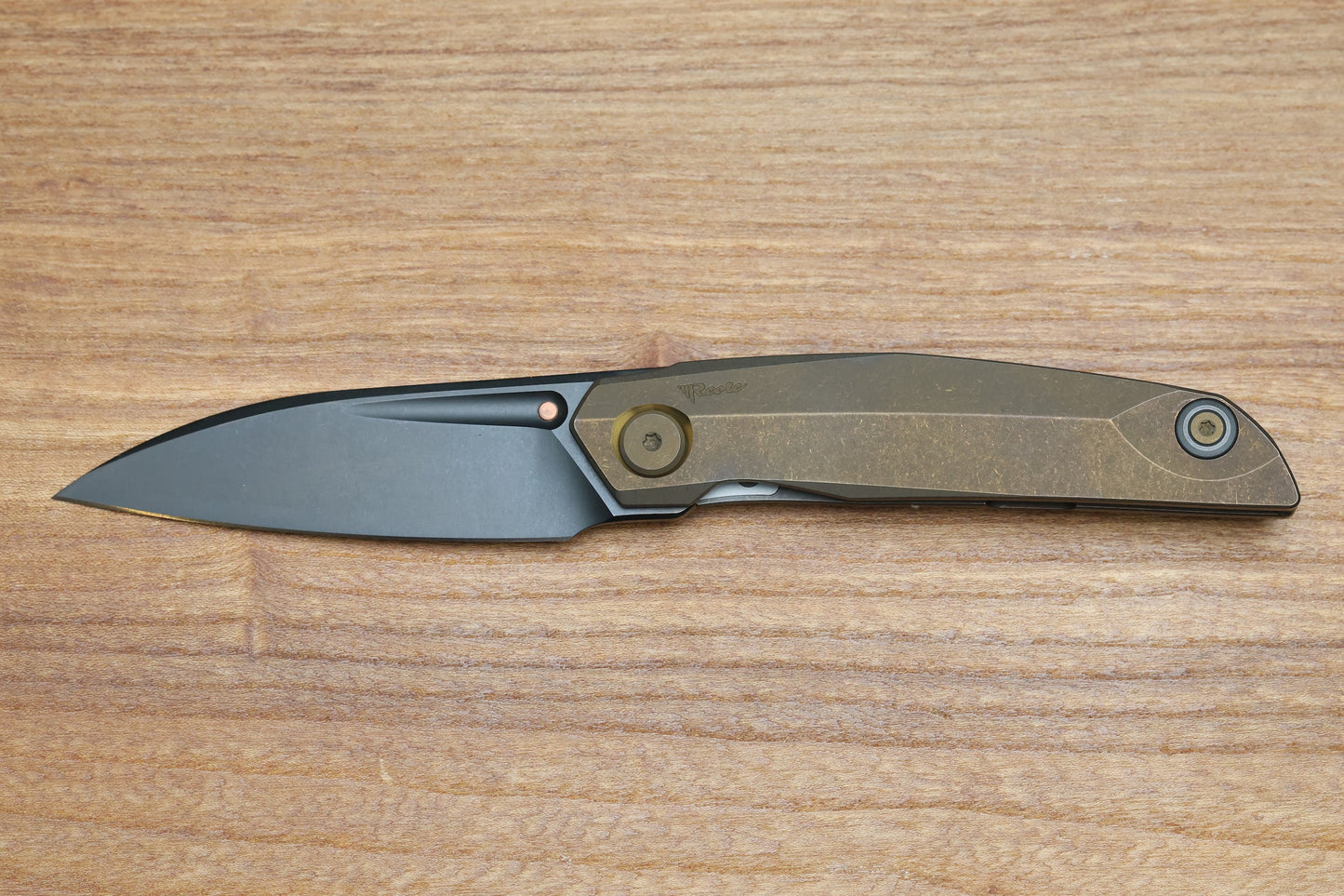 REATE KNIVES VULPEX VK ANUB TITANIUM DARK BRONZE - BLACK DLC ELMAX BLADE