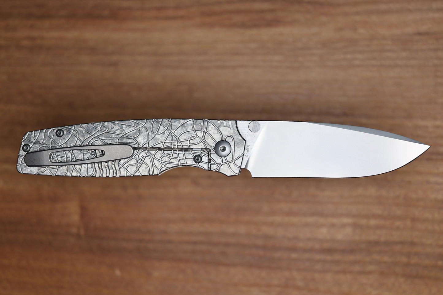 CUSTOM KNIFE FACTORY LEX SILVER CRYSTAL TI M398 BLADE