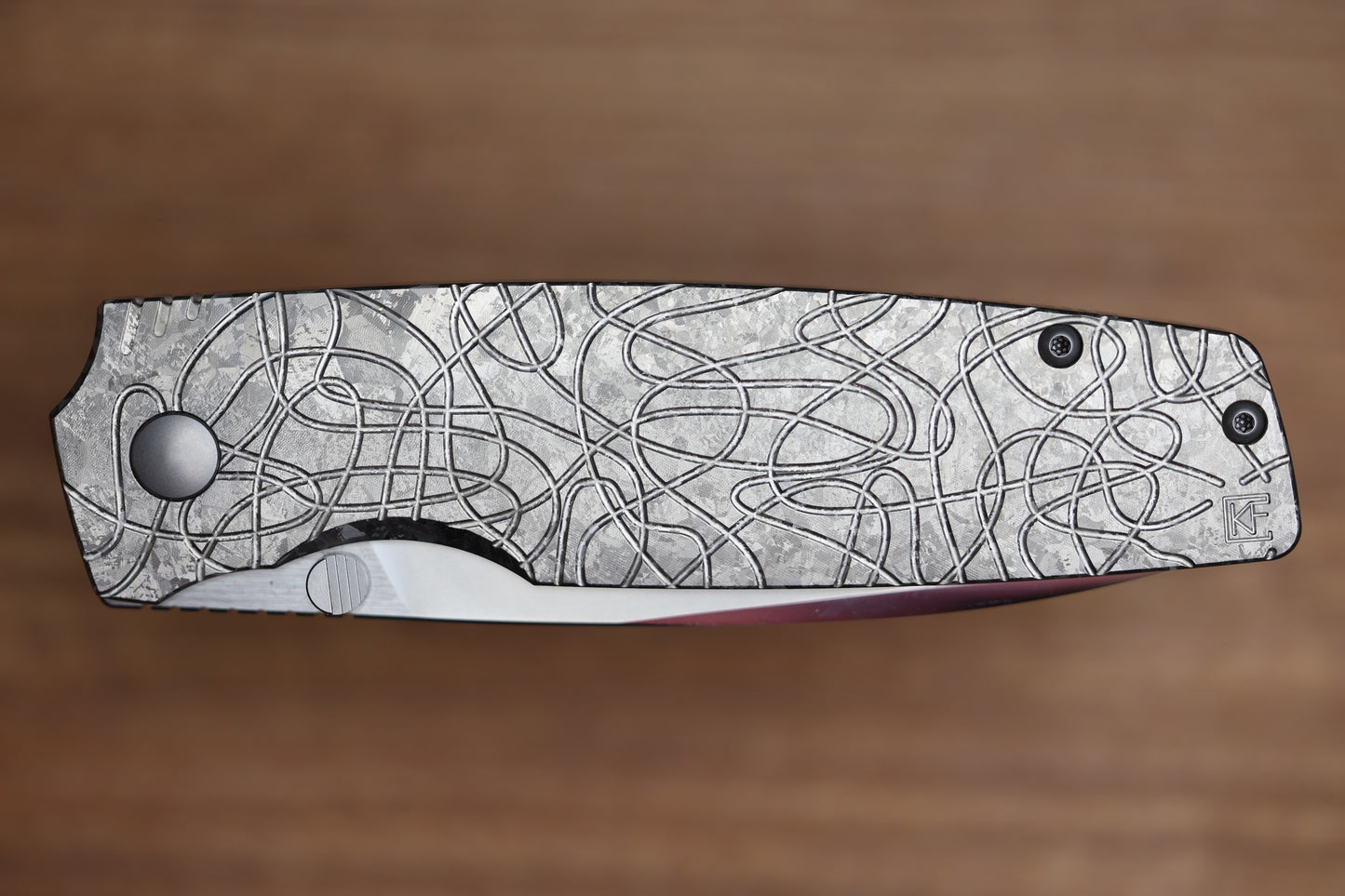 CUSTOM KNIFE FACTORY LEX SILVER CRYSTAL TI M398 BLADE