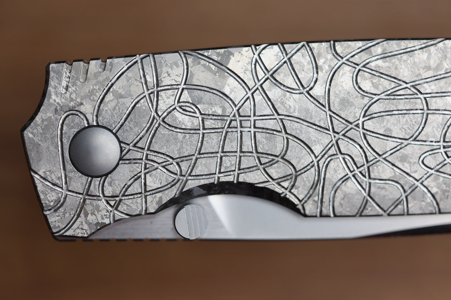 CUSTOM KNIFE FACTORY LEX SILVER CRYSTAL TI M398 BLADE