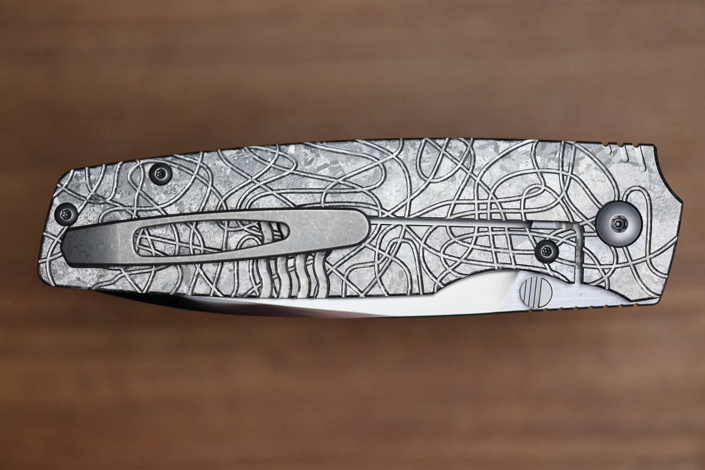 CUSTOM KNIFE FACTORY LEX SILVER CRYSTAL TI M398 BLADE