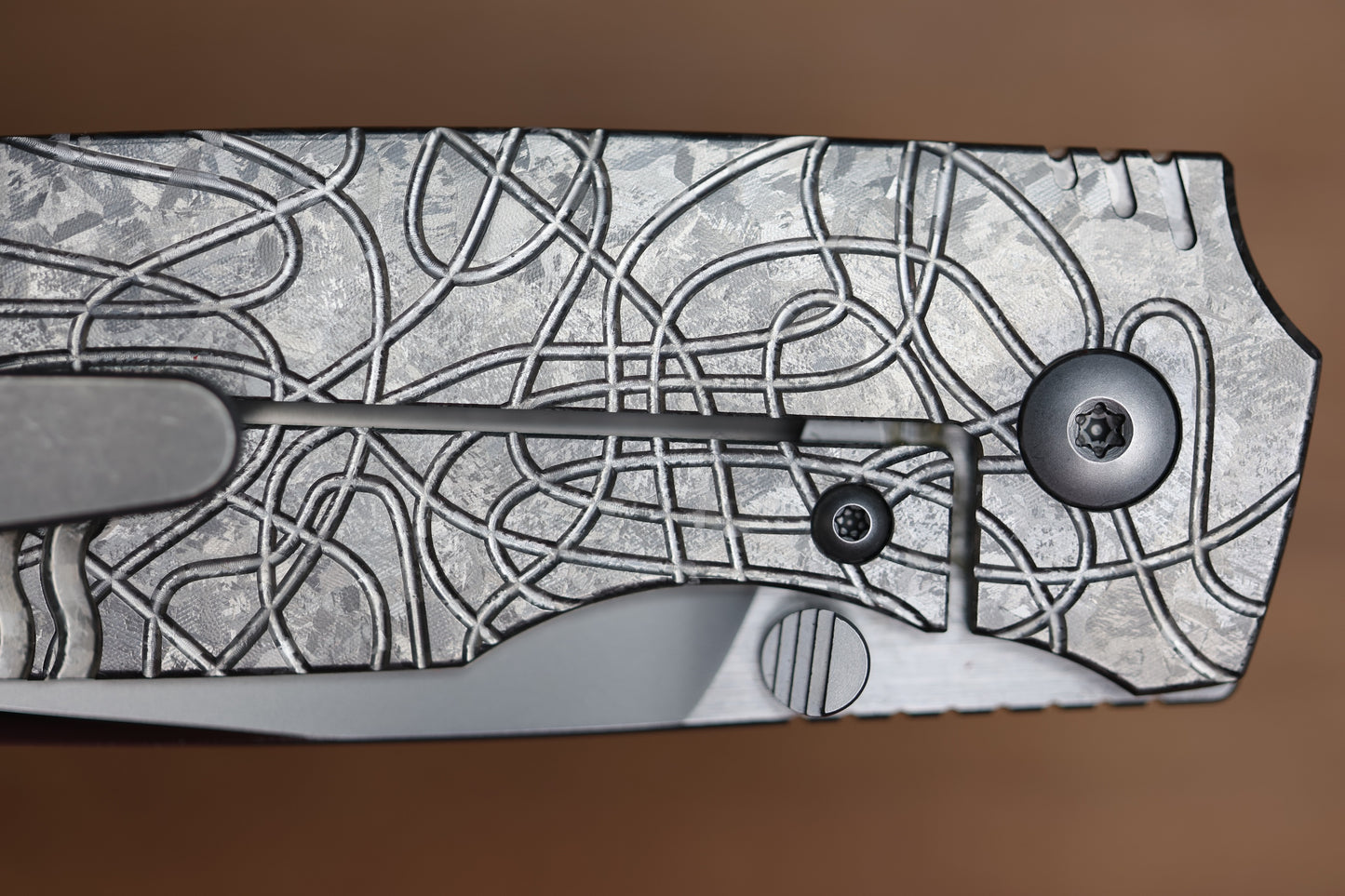 CUSTOM KNIFE FACTORY LEX SILVER CRYSTAL TI M398 BLADE