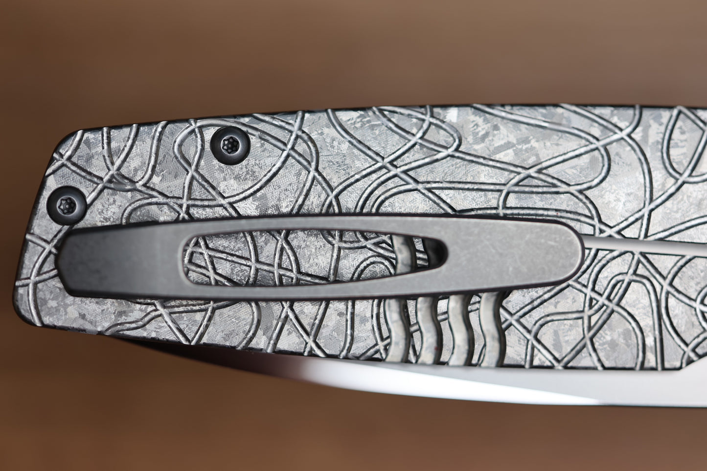 CUSTOM KNIFE FACTORY LEX SILVER CRYSTAL TI M398 BLADE
