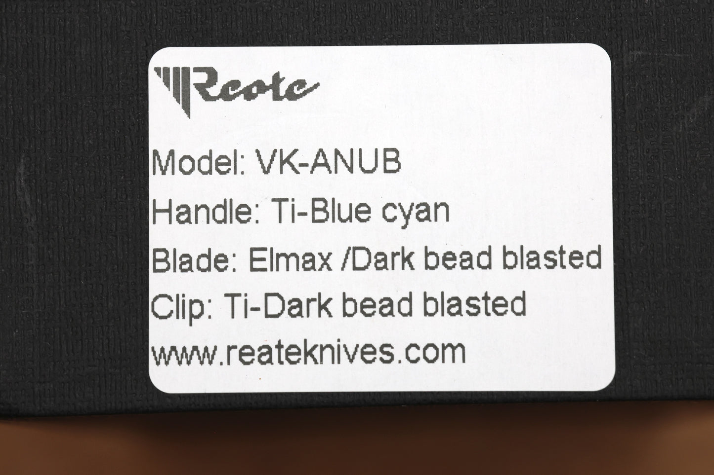 REATE KNIVES VULPEX VK ANUB TITANIUM BLUE CYAN -DARK BEAD BLAST ELMAX BLADE