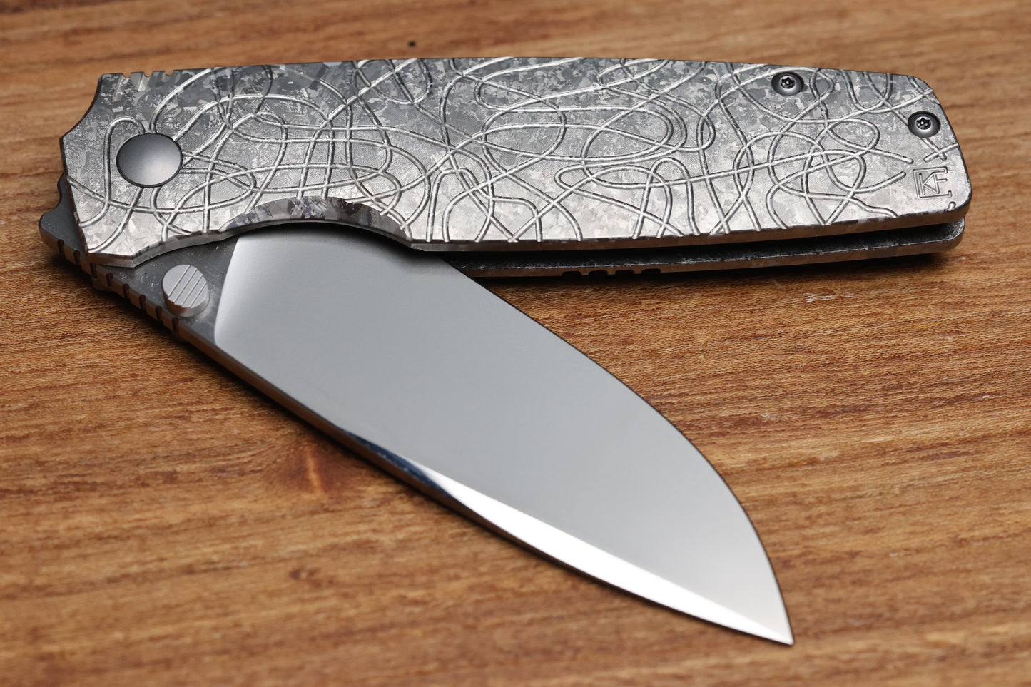 CUSTOM KNIFE FACTORY LEX SILVER CRYSTAL TI M398 BLADE