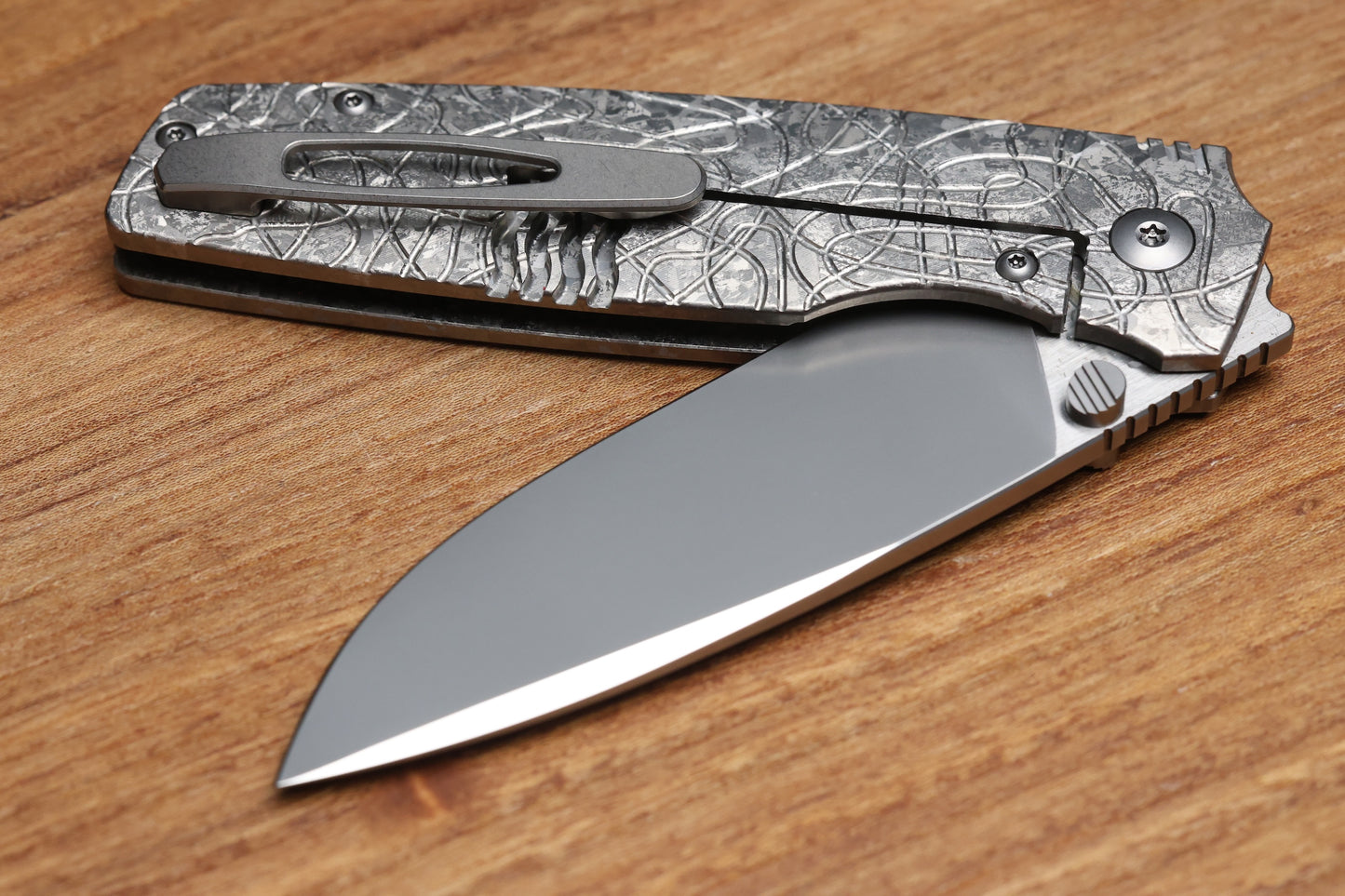 CUSTOM KNIFE FACTORY LEX SILVER CRYSTAL TI M398 BLADE