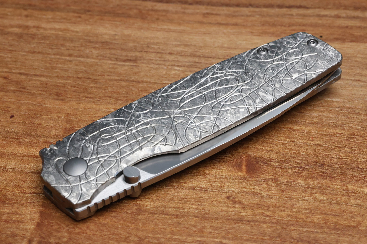CUSTOM KNIFE FACTORY LEX SILVER CRYSTAL TI M398 BLADE