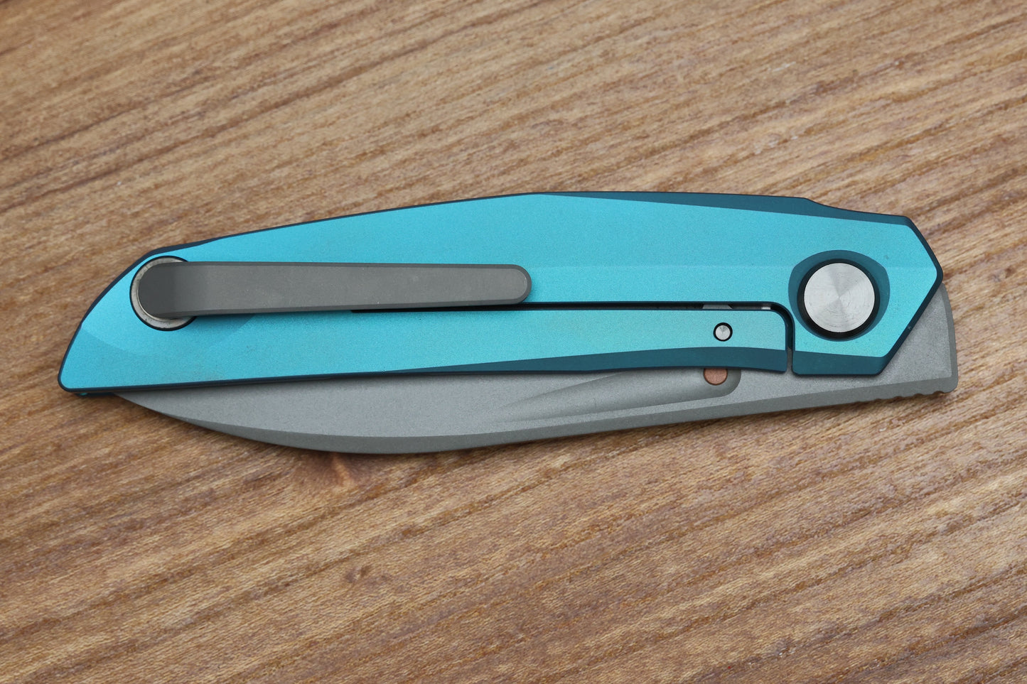 REATE KNIVES VULPEX VK ANUB TITANIUM BLUE CYAN -DARK BEAD BLAST ELMAX BLADE