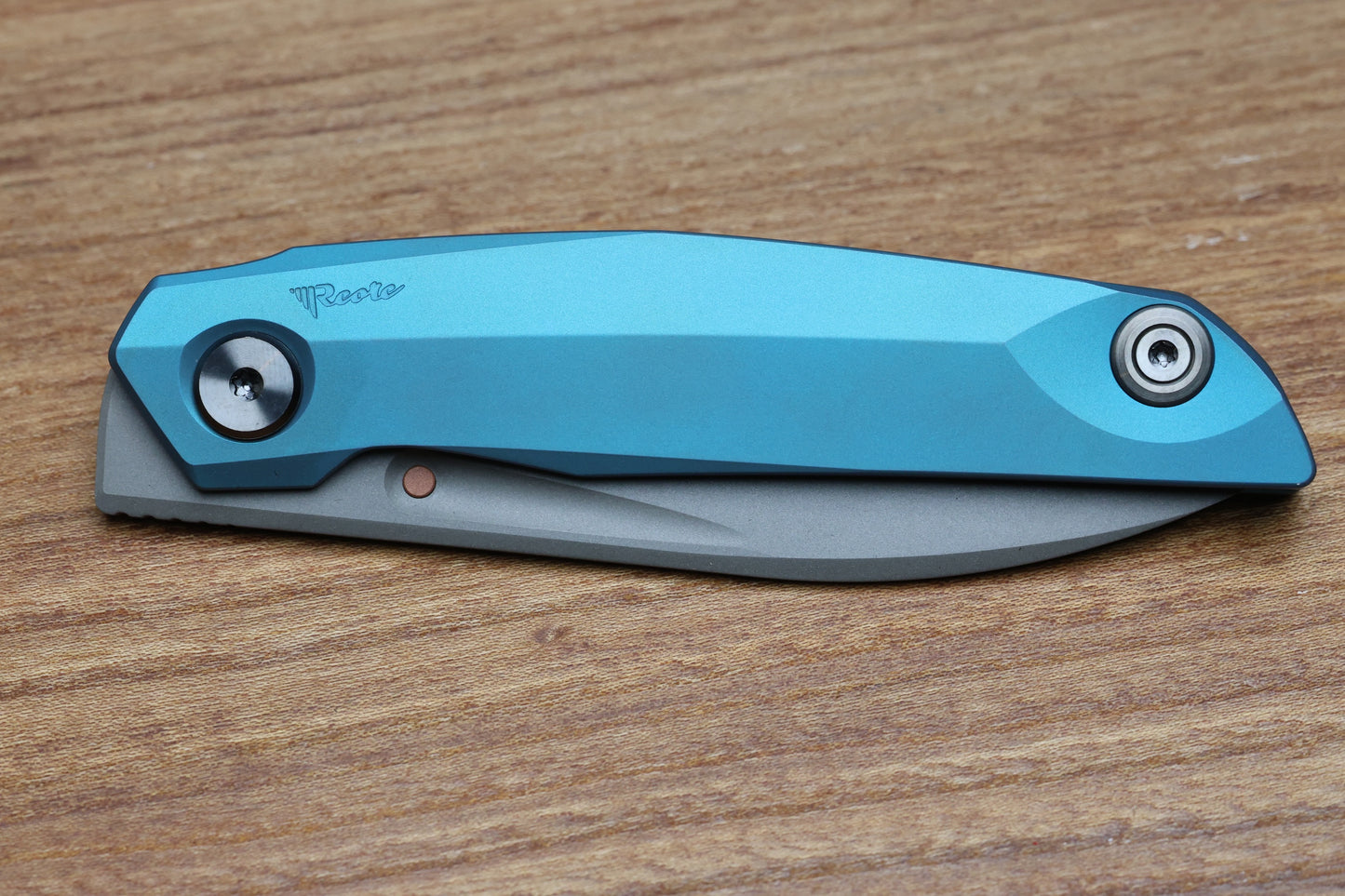 REATE KNIVES VULPEX VK ANUB TITANIUM BLUE CYAN -DARK BEAD BLAST ELMAX BLADE
