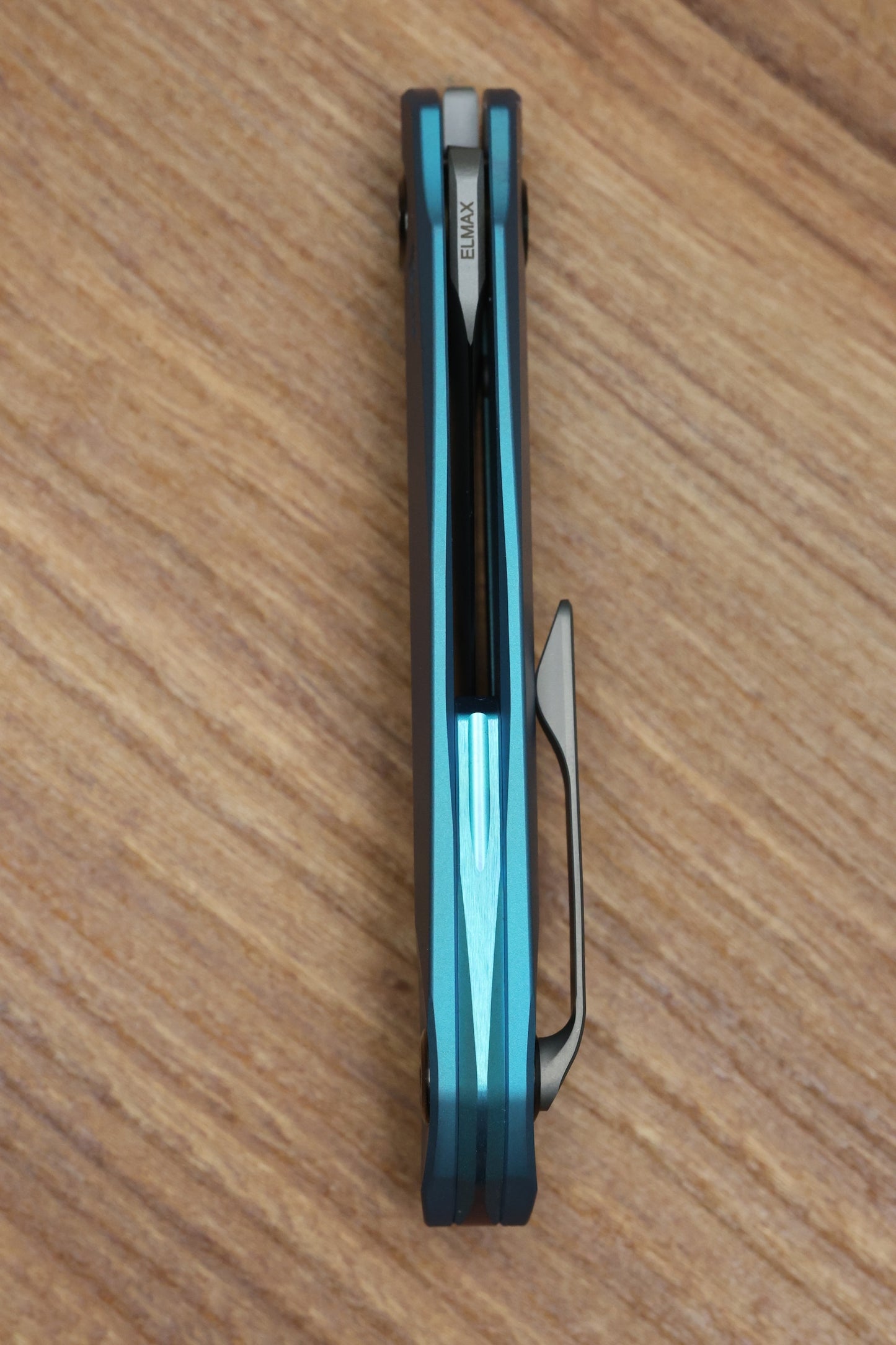 REATE KNIVES VULPEX VK ANUB TITANIUM BLUE CYAN -DARK BEAD BLAST ELMAX BLADE