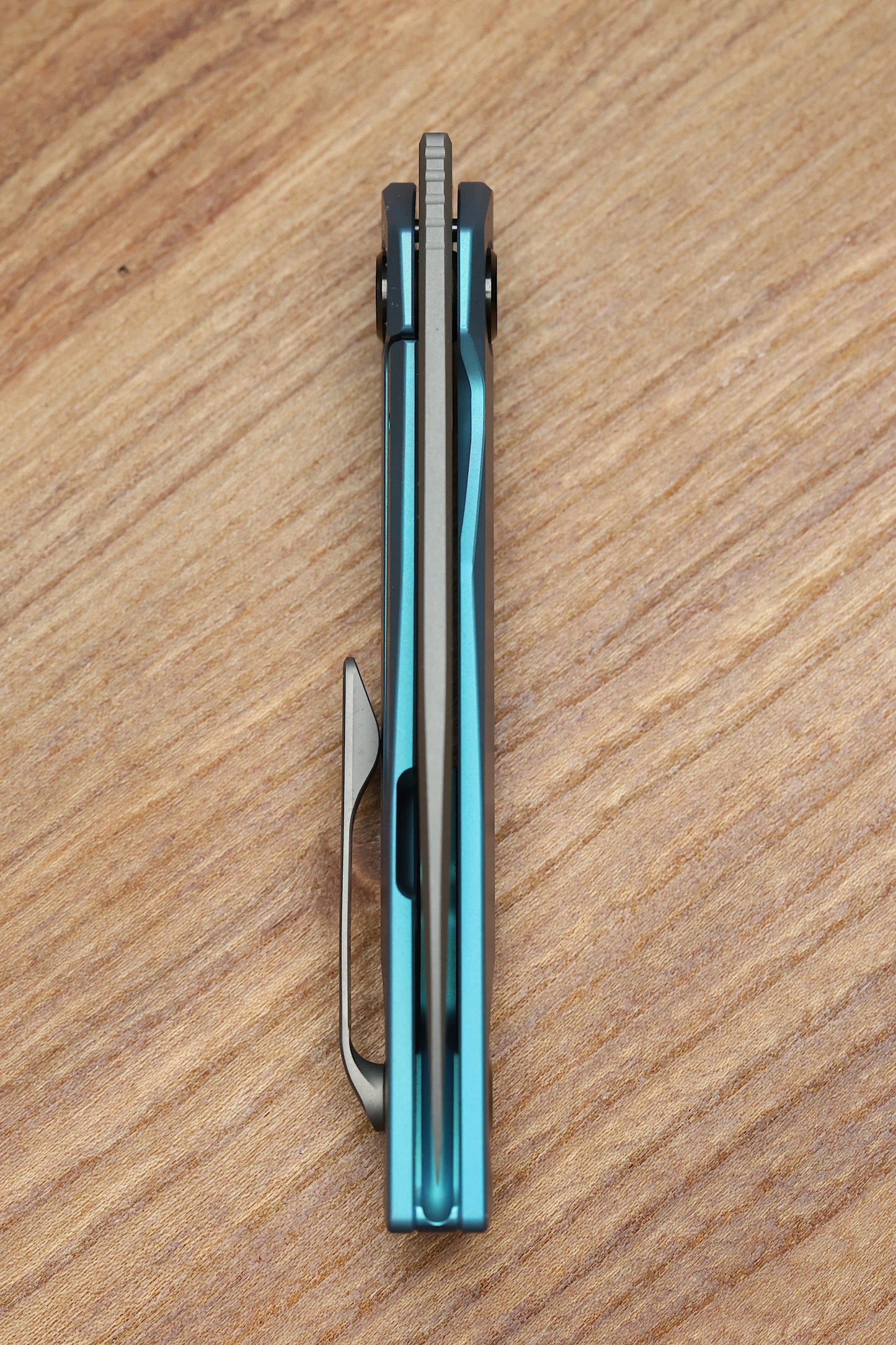 REATE KNIVES VULPEX VK ANUB TITANIUM BLUE CYAN -DARK BEAD BLAST ELMAX BLADE
