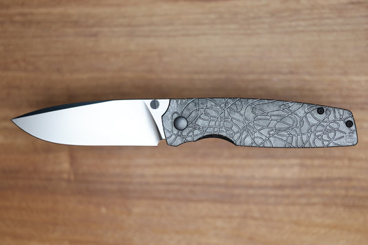 CUSTOM KNIFE FACTORY LEX BLACK CRYSTAL TI M398 BLADE
