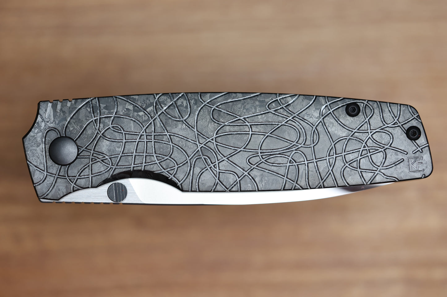 CUSTOM KNIFE FACTORY LEX BLACK CRYSTAL TI M398 BLADE