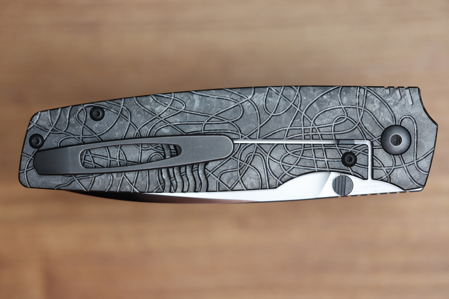 CUSTOM KNIFE FACTORY LEX BLACK CRYSTAL TI M398 BLADE