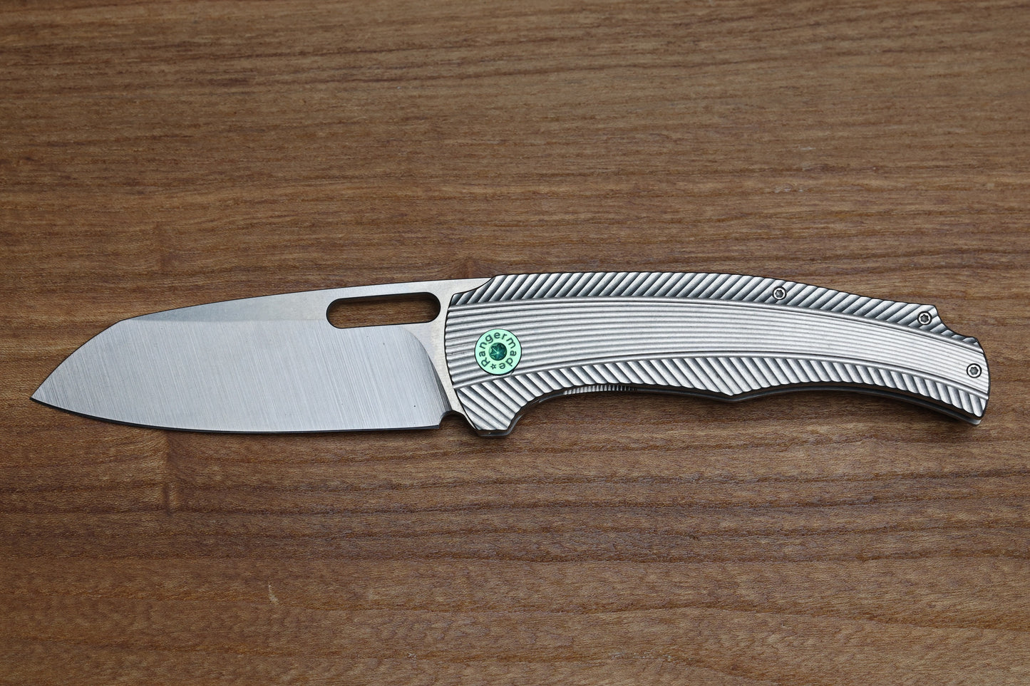 RANGERMADE KNIVES OBJ-1 #012 MILLED TITANIUM HANDLES W/ SHEEPSFOOT S35VN