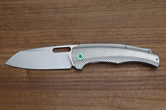 RANGERMADE KNIVES OBJ-1 #012 MILLED TITANIUM HANDLES W/ SHEEPSFOOT S35VN