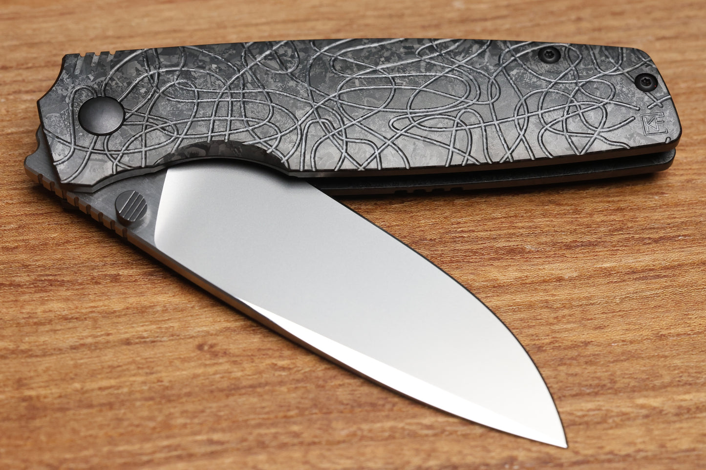 CUSTOM KNIFE FACTORY LEX BLACK CRYSTAL TI M398 BLADE