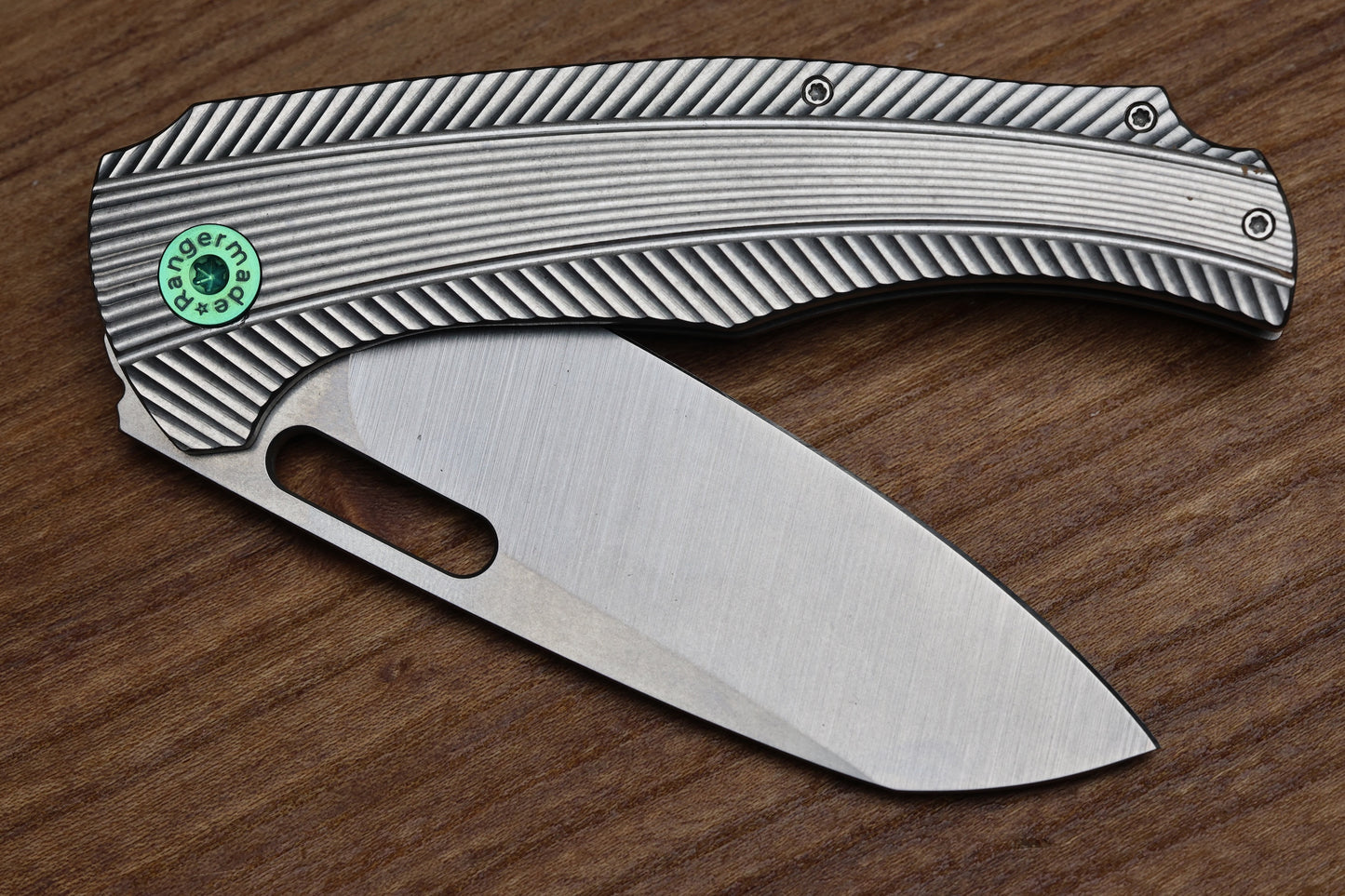 RANGERMADE KNIVES OBJ-1 #012 MILLED TITANIUM HANDLES W/ SHEEPSFOOT S35VN