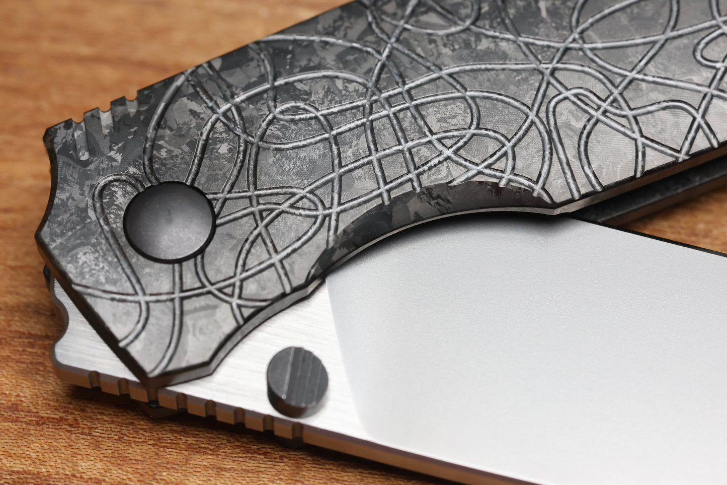 CUSTOM KNIFE FACTORY LEX BLACK CRYSTAL TI M398 BLADE
