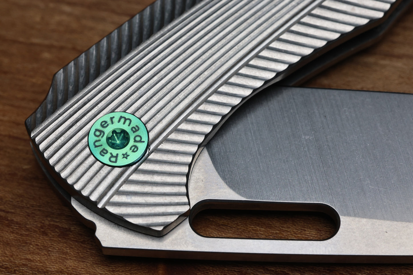 RANGERMADE KNIVES OBJ-1 #012 MILLED TITANIUM HANDLES W/ SHEEPSFOOT S35VN