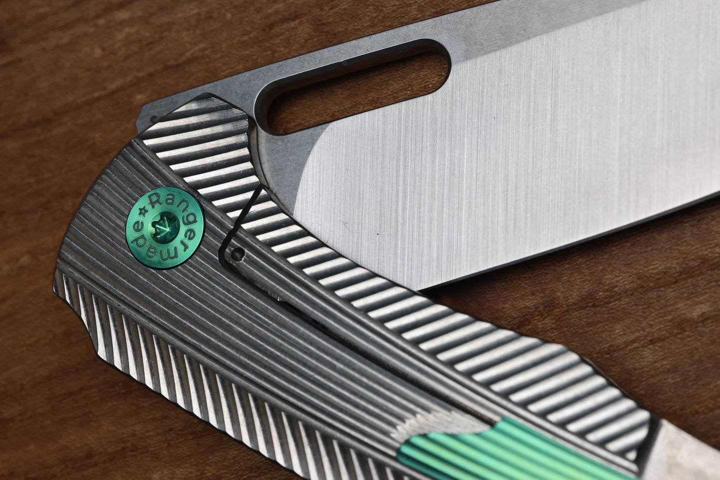 RANGERMADE KNIVES OBJ-1 #012 MILLED TITANIUM HANDLES W/ SHEEPSFOOT S35VN