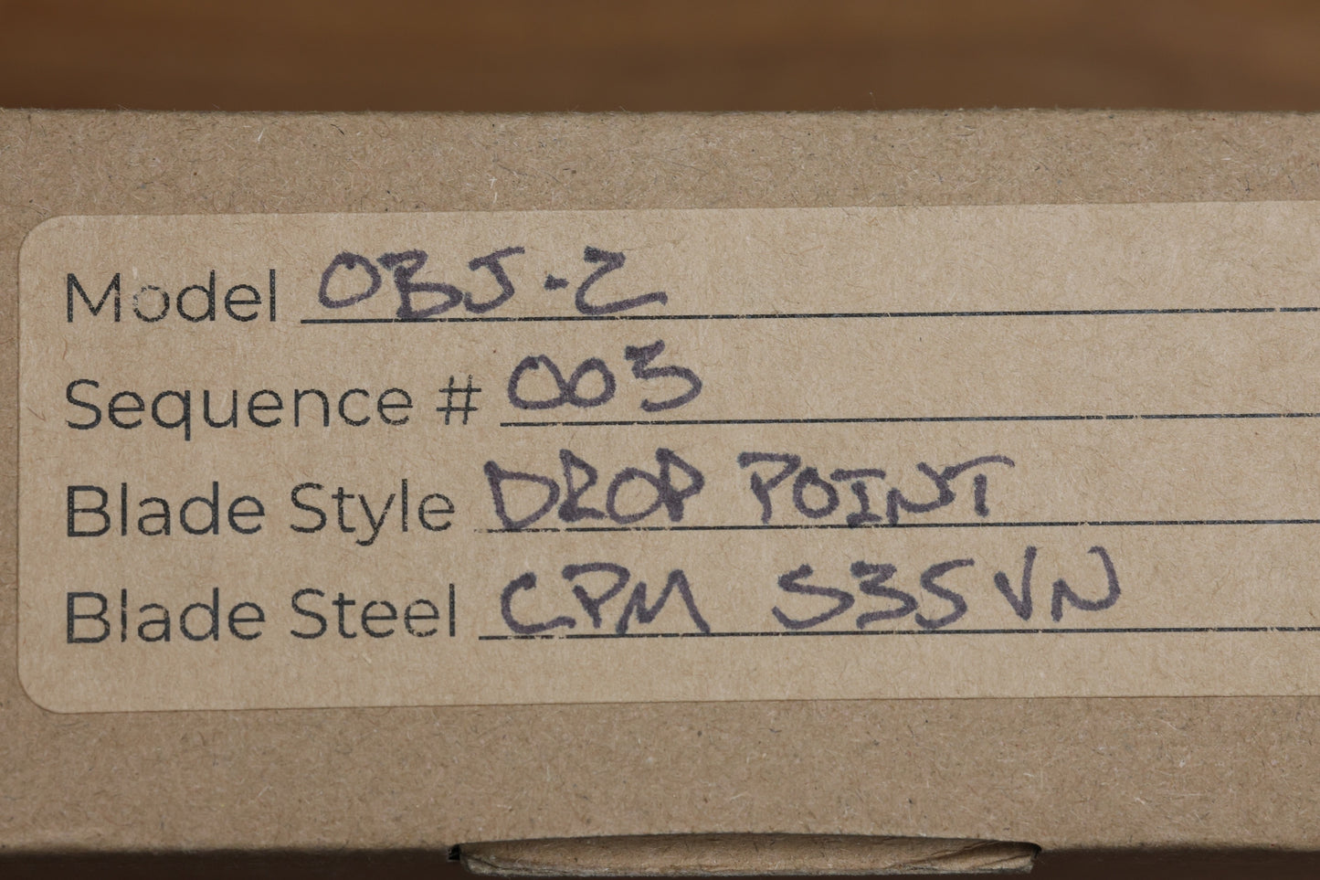 RANGERMADE KNIVES OBJ-2 #003 MILLED TITANIUM HANDLES W/ DROP POINT S35VN