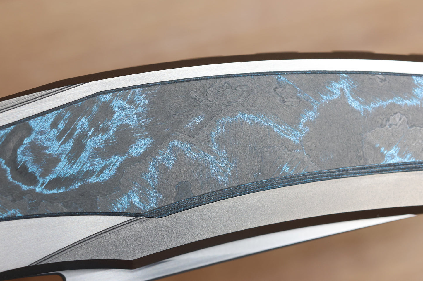 SHIROGOROV QUANTUM BLKM - TITANIUM/OCEAN BLUE CARBOTI HANDLE - S90V BLADE - SRRBS