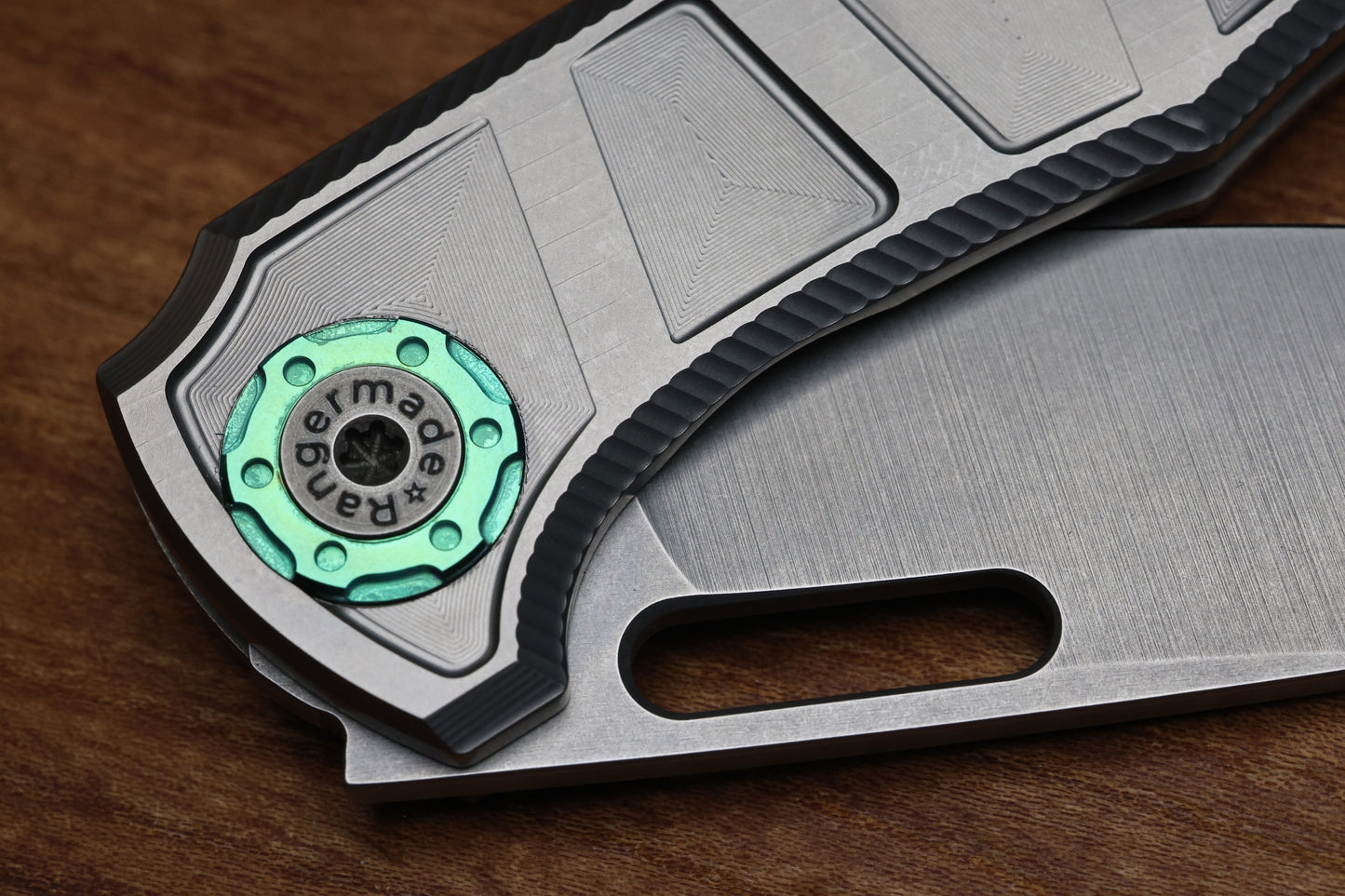 RANGERMADE KNIVES OBJ-2 #003 MILLED TITANIUM HANDLES W/ DROP POINT S35VN