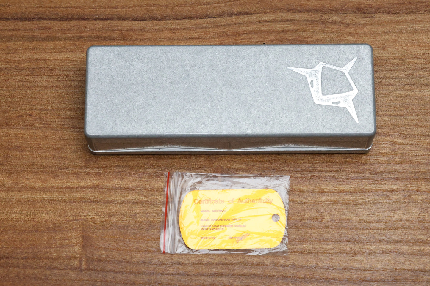 SHARKNIVCO MINI WAKA HEAT ANODIZED TITANIUM SCALES DIAMOND BLASTED RWL 34 BLADE