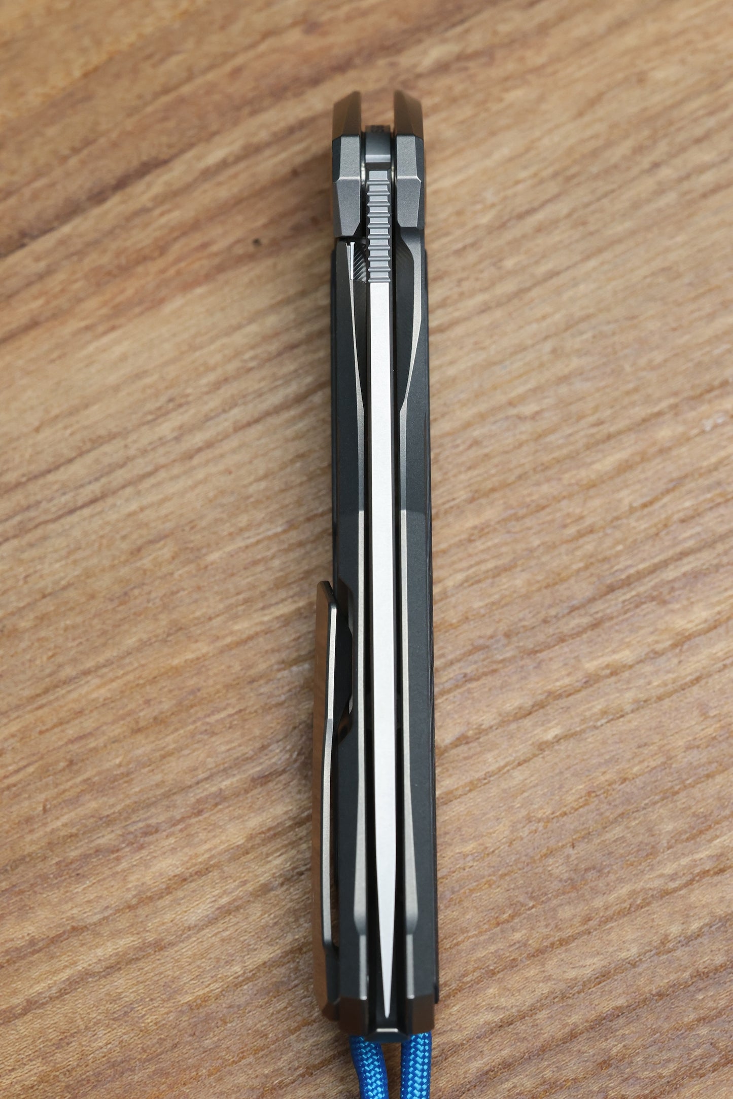 SHIROGOROV QUANTUM BLKM - TITANIUM/OCEAN BLUE CARBOTI HANDLE - S90V BLADE - SRRBS