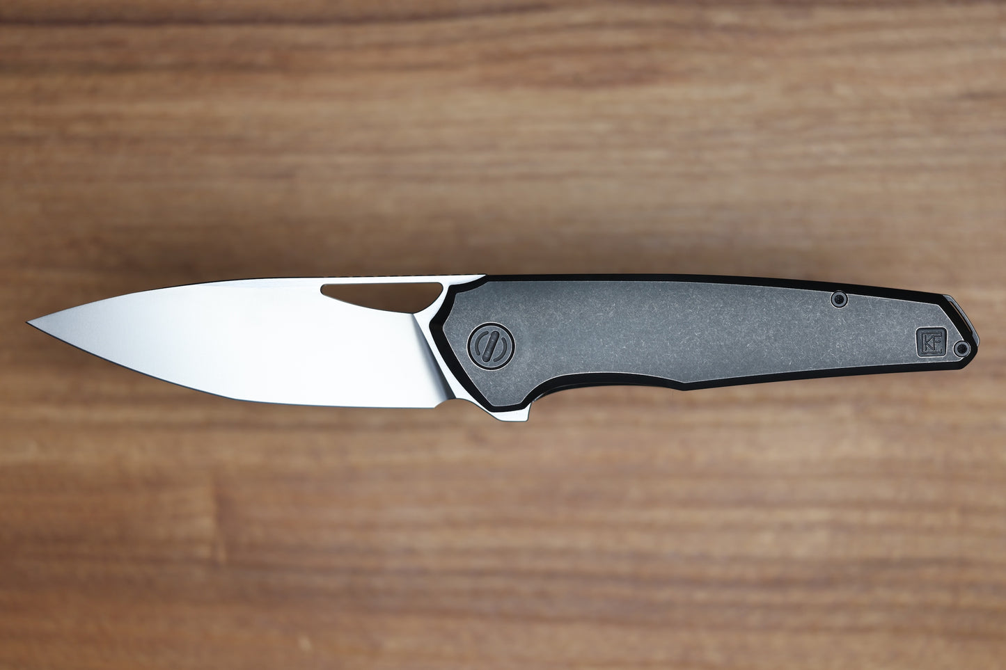 CUSTOM KNIFE FACTORY TASCA BLACKWASH TITANIUM HANDLES M398 BLADE