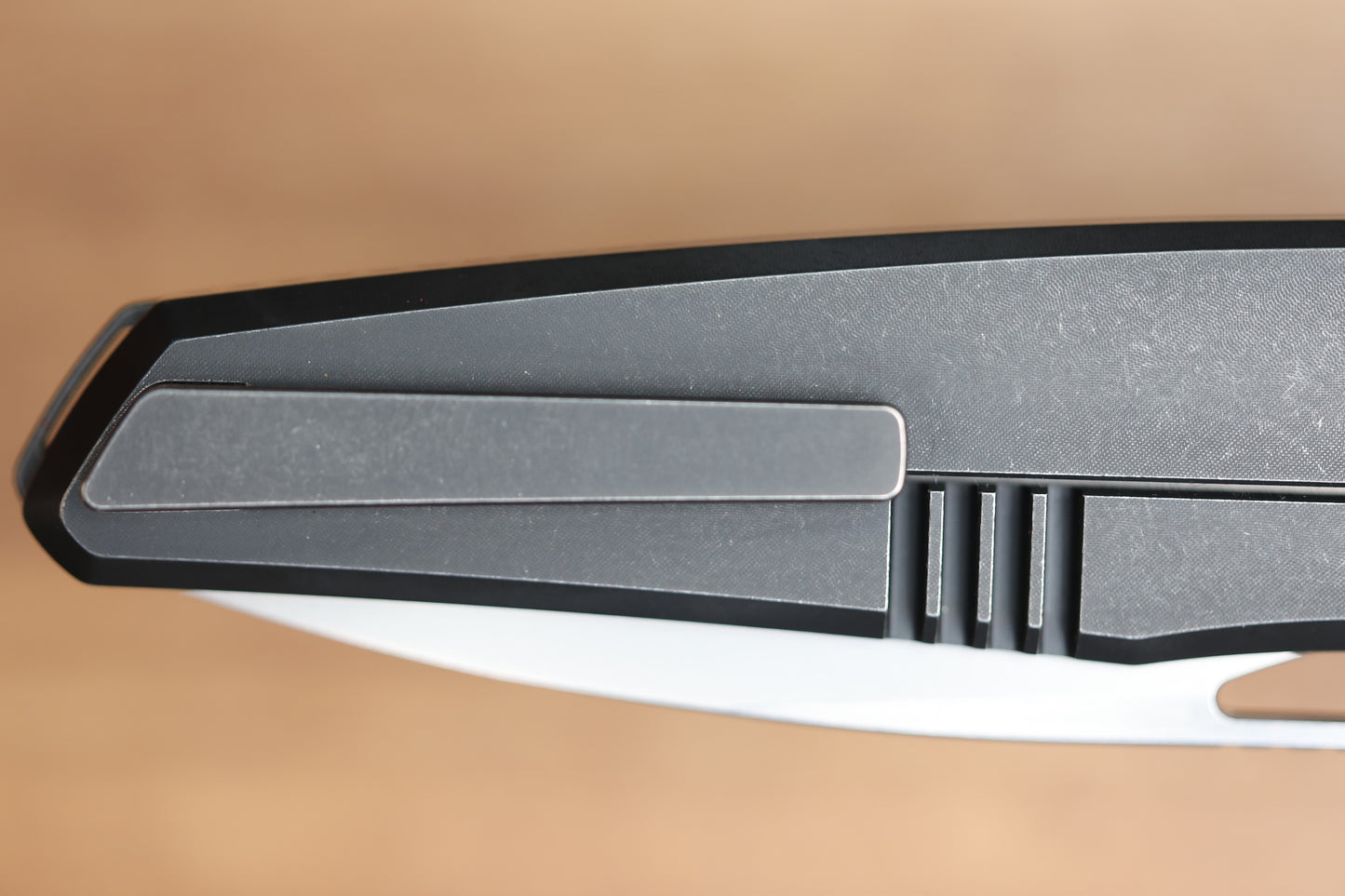 CUSTOM KNIFE FACTORY TASCA BLACKWASH TITANIUM HANDLES M398 BLADE