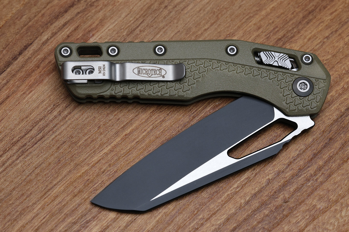 MICROTECH KNIVES MSI RAM LOK OD GREEN POLYMER & BLACK M390MK 210T-1 PMOD