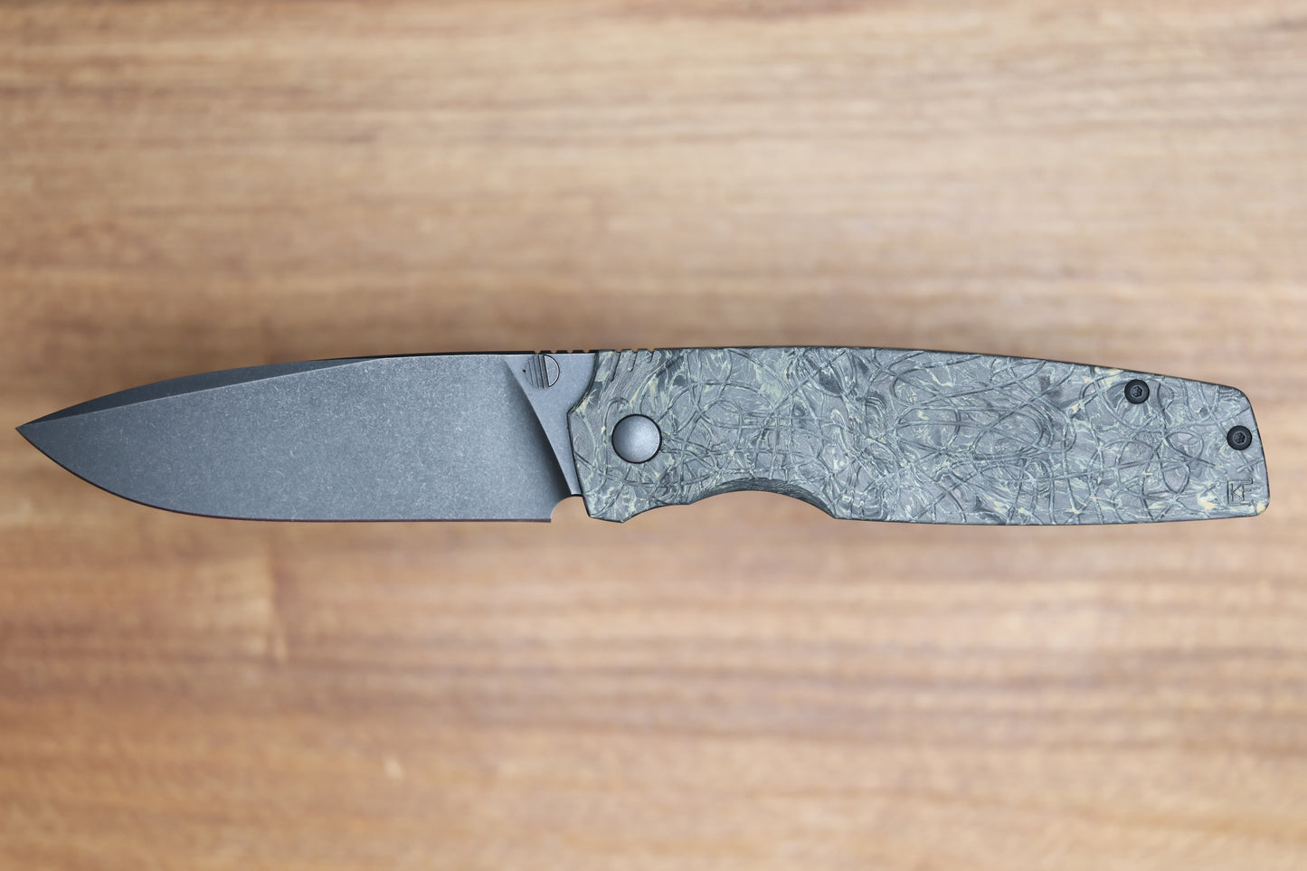 CUSTOM KNIFE FACTORY LEX CARBON FIBER BLACK YELLOW M398 BLADE (SERIAL #1)
