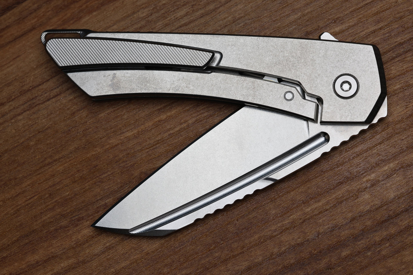 MACHINEWISE MOJAVE #795 RAW FINISH TITANIUM AND S90V BLADE