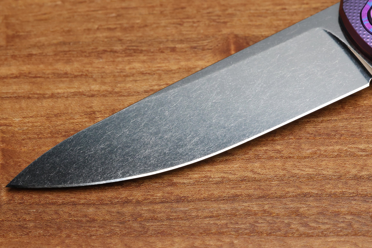 HOLT BLADEWORKS OUTLAW W/TITANIUM CHECKERED BURNISHED HANDLES & BOHLER M390 #162