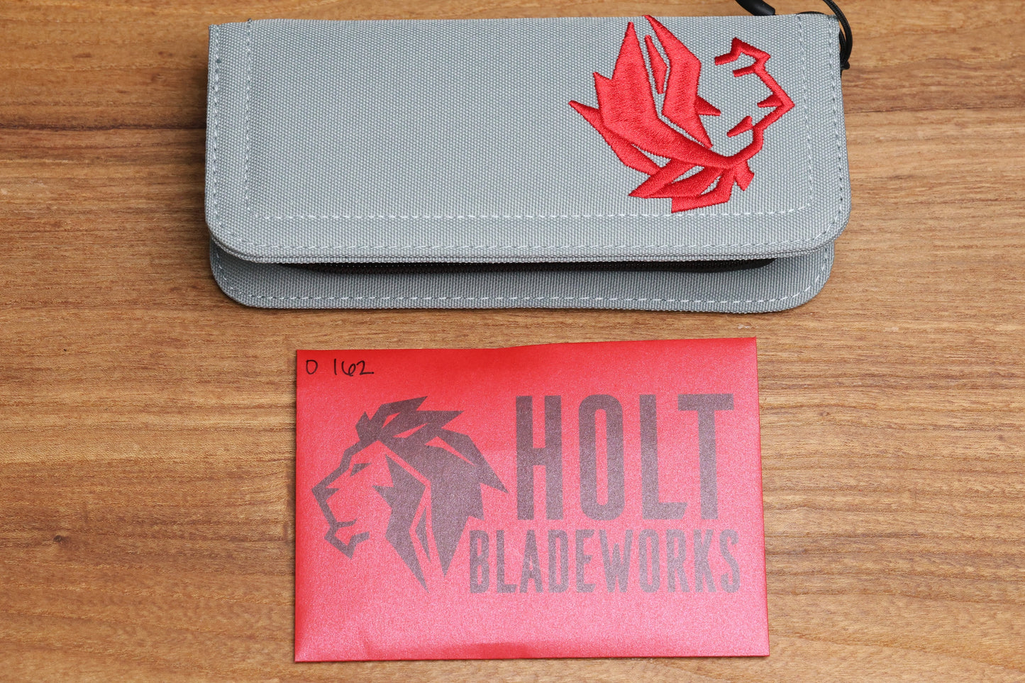 HOLT BLADEWORKS OUTLAW W/TITANIUM CHECKERED BURNISHED HANDLES & BOHLER M390 #162