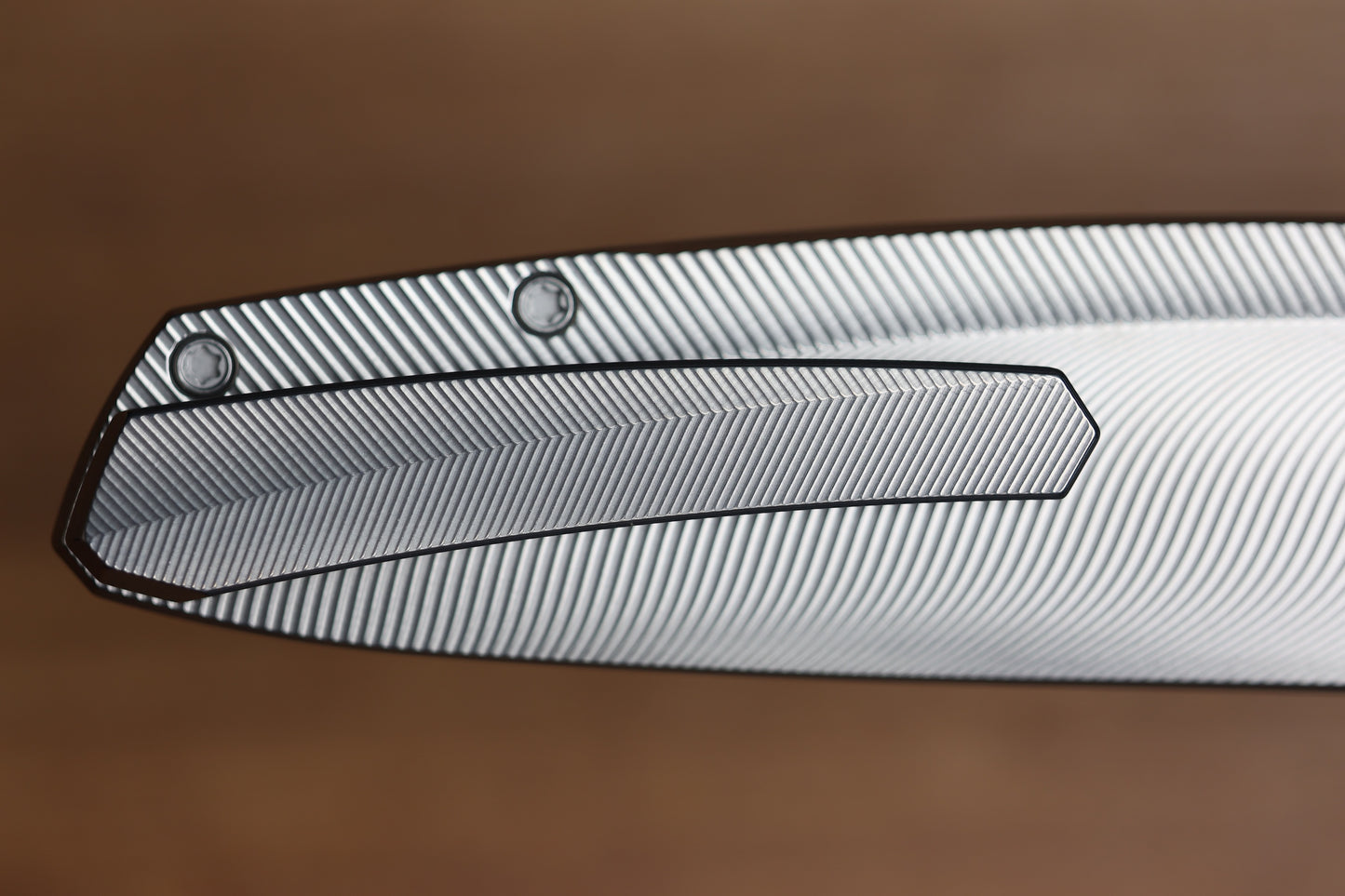 HOLT BLADEWORKS OUTLAW W/TITANIUM QUILL BURNISHED HANDLES & BOHLER M390, NEAR MIRROR #160